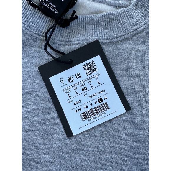 NWT Pull & Bear Stwd Logo Sweatshirt Size Large Men’s Gray Pullover - Picture 4 of 9
